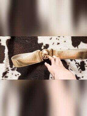 WOMEN'S 80'S WIDE BELT - GOLD